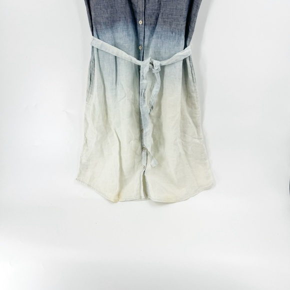 ✅ NWT TOMMY BAHAMA 100% LINEN OMBRE SLEEVELESS BUTTON FRONT DRESS SIZE SMALL - Picture 4 of 13